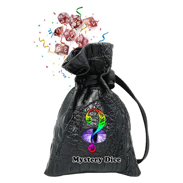 Haxtec Mystery Dice Set with Dragon Eye DND Dice Bag
