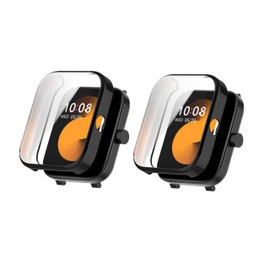 2 Pack Screen Protector Case for HayLou GST Lite LS13/HayLou GST LS09B Watch,FitTurn Slim Guard Bumper Full Coverage Soft TPU Protective Cover HD Ultra-Thin Cover for HayLou GST Lite (Black*2)