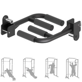 HWOOUSA Muti-Grip Dip Bars Attachment for 2" x 2" Power Cage with 5/8" or 1" Hole, Non-Slip Wide & Narrow Grip Dips Double Handles, 600 lbs Capacity, Squat Rack Attachment for Dips, Inverted Rows, Push-Ups