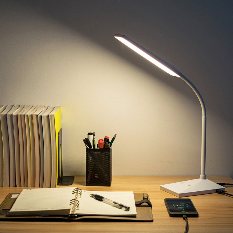 RAOYI LED Desk Lamp, 12W Dimmable Table Lamp Eye-Caring Reading