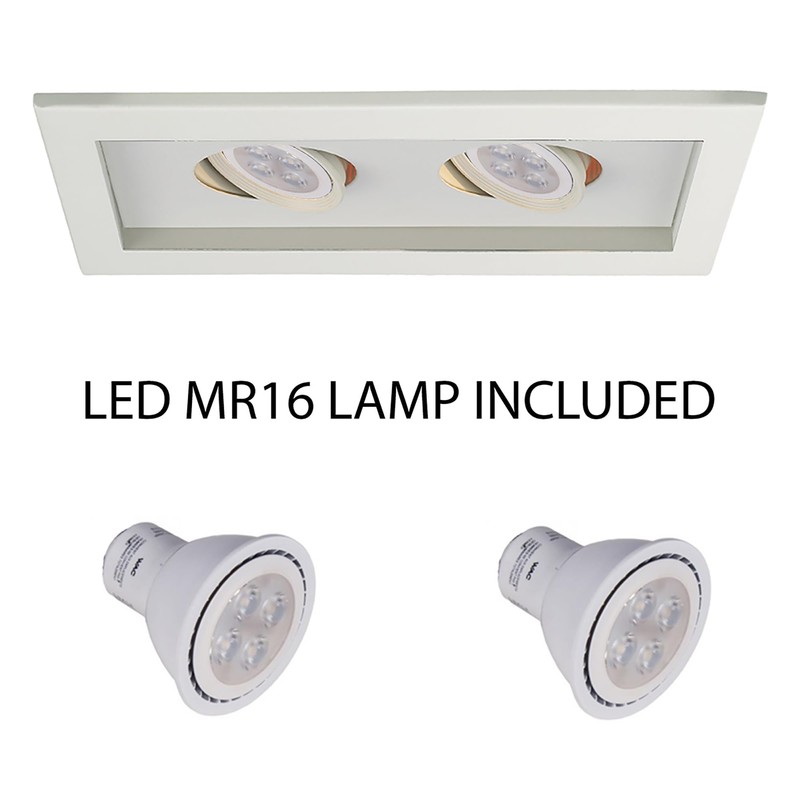 WAC Low Voltage Multiples Recessed Two Light Trim in White