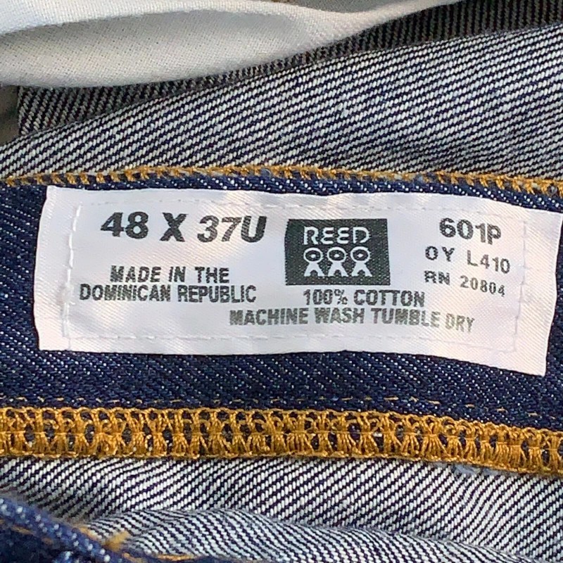 REED Men's Size 48 X 37U Relaxed Fit Denim Double