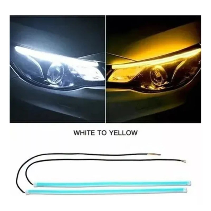 Par Tira Led Drl 30cm Flexible Direccional Secuencial Auto