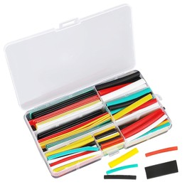 MAEXUS Insulated Waterproof Inner Diameter 0.08 - 0.5 inch (2 - 13 mm), Compatible with 8 Sizes, Excellent Elasticity and Flexibility, Ideal for Wire Terminal Handling, Repair, Black, Storage Case Included, Set of 150