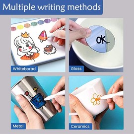 GUBOOM Magic Water Painting Pen, 12 Colour Water Doodle Pens, Magic Water Pen, Floating Pen Doodle Water Floating Marker Erasable, Washable Dry Wipe Marker for Children