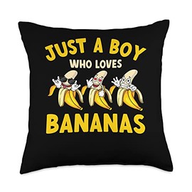 Funny Bananas Summer Clothing Fruit Boy Who Loves Bananas Throw Pillow, 18x18, Multicolor