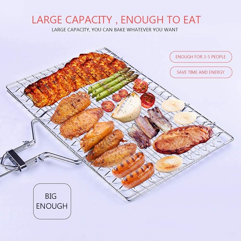 Barbecue Basket, Fish Roaster, Fish Grill Basket, Foldable Grill Fish