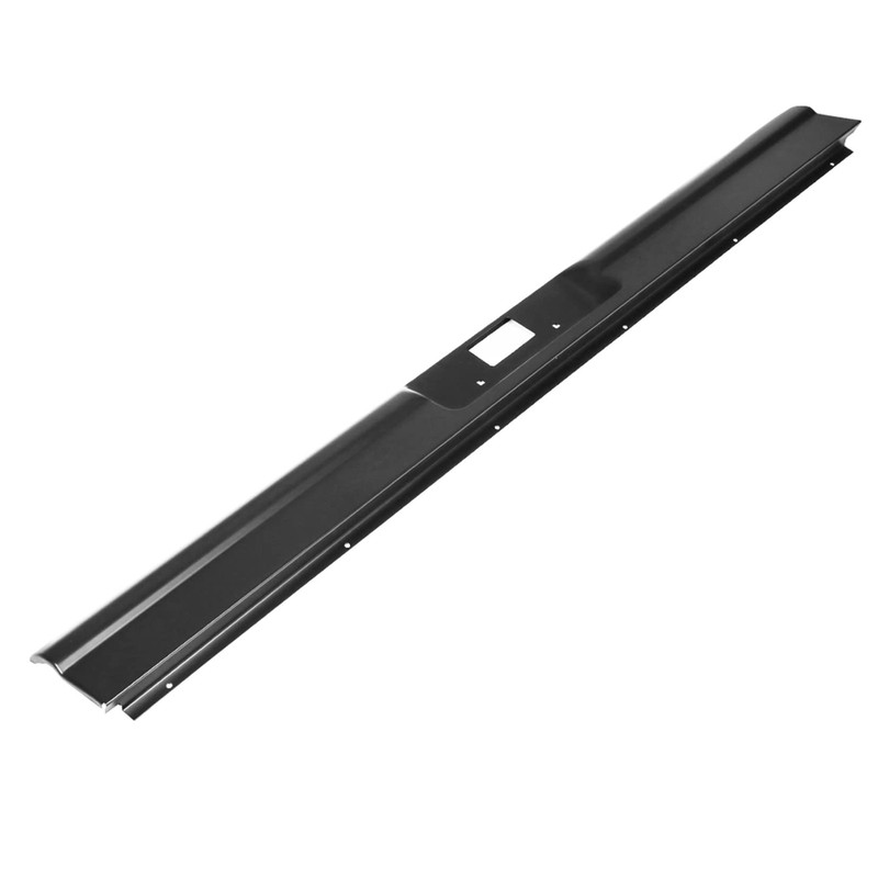 SEBLAFF Rear Bumper Black Roll Pan Steel with License Plate