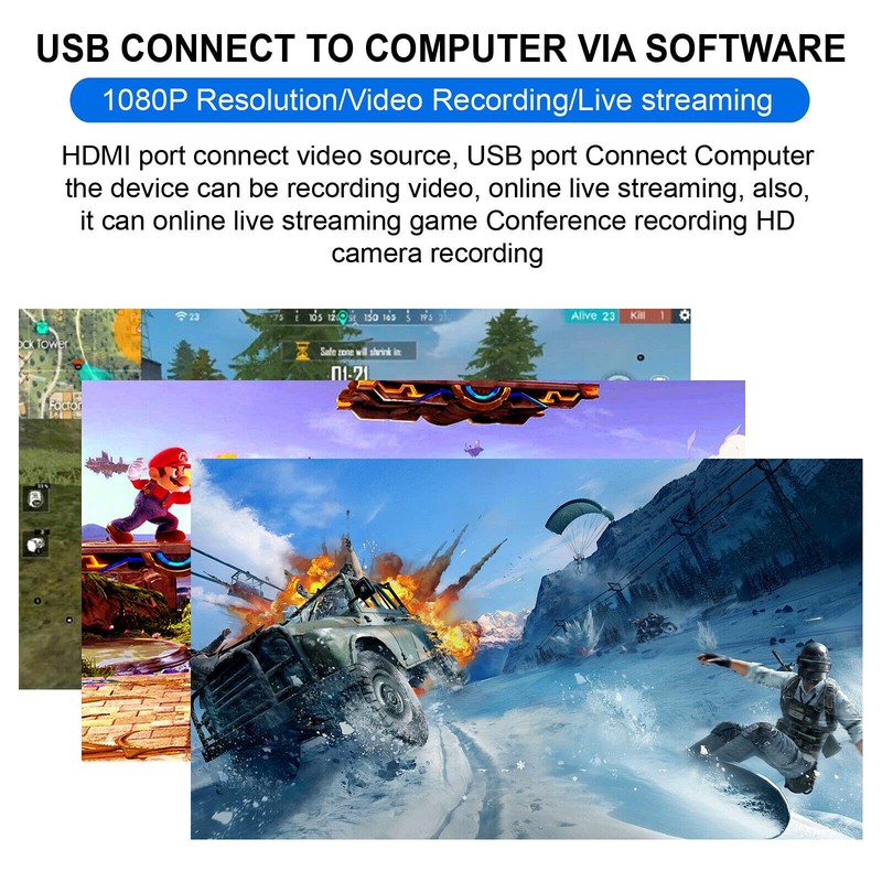 ELASO HDMI to USB3.0 Video Capture Card 4K/1080P 60fps Portable