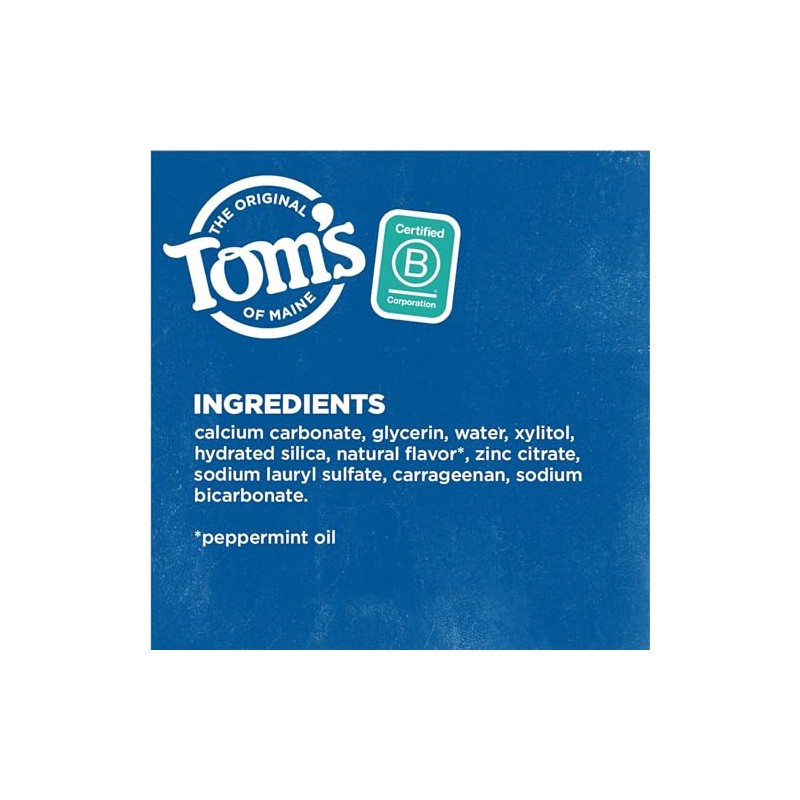 Tom's of Maine Fluoride-Free Antiplaque & Whitening Toothpaste, Travel Size,