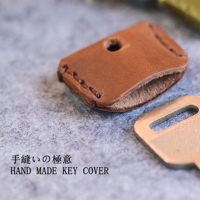 Kaaipee Antique Leather Key Caps Genuine Leather Key Covers 2-Piece
