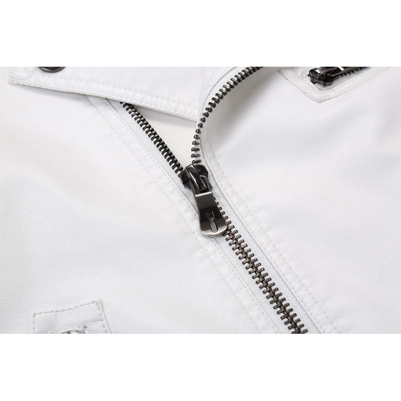 chouyatou Men's Vintage Asymmetric Zip Lightweight Faux Leather Biker Jacket