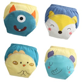 usbettas Toddler Potty Training Underwear for Boys 1t 2t 3t 4t, Soft Cotton Reusable Potty Training Pants for Toddlers 4 Pack, Waterproof Toilet Training Pants for Kids