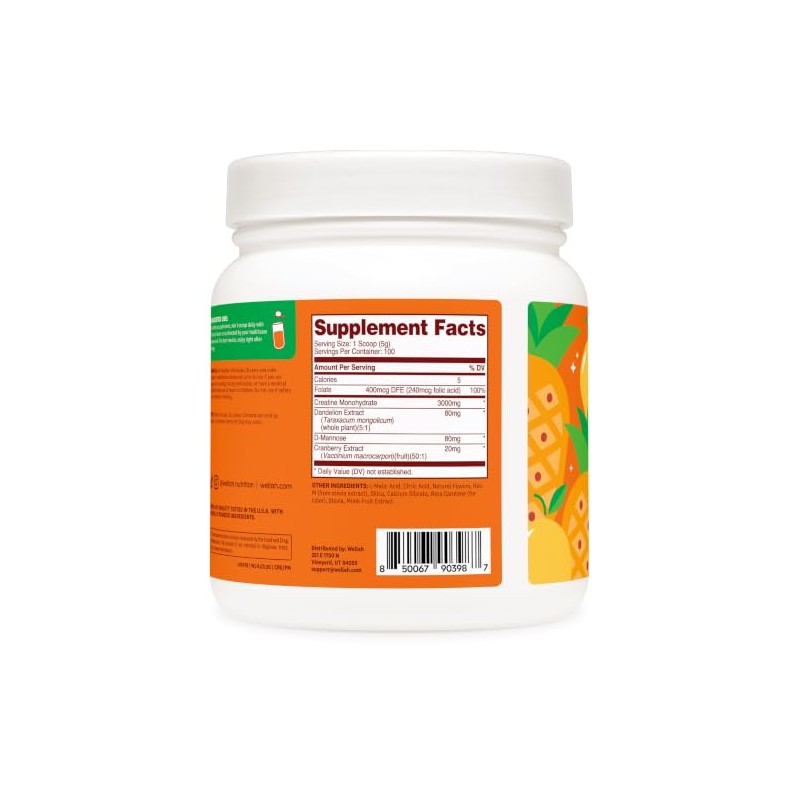 Wellah Creatina para mujeres - Monohidrato de creatina con extracto