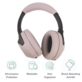 Aiivioll Protective Headphones Sweat Covers for Sony WH-1000XM4 WH-1000XM3 Headphones,Sweatproof & Easily Washable | EarPad Cover/Ear Cover/Headband Cover/Headband Cushion Protector (Rose Gray)