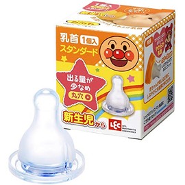 Lec Anpanman Replacement Nipple Bottle, Standard (Round Hole) 1 Piece