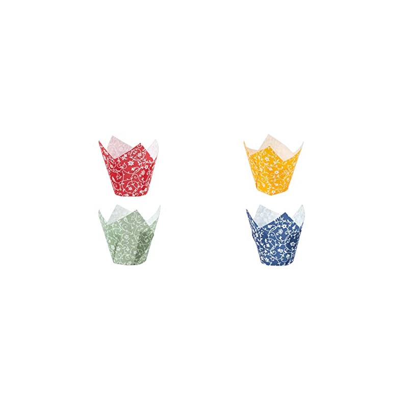 Demmler Muffin Tulip Wraps Set – Cupcake Cases in Red,