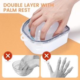 Wifniee Nail Soaking Bowl: 2PCS Soak Off Gel Nail Polish Dip Powder Remover Bowl for Hand Finger- Acetone Proof Manicure Bowl for Salon Home (D3-Black)