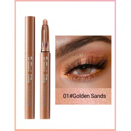 Erinde Glitter Eye Shadow Sticks, Cream Shimmer Eyeshadow Stick, Long-Lasting, Waterproof, Crease-Proof Multichrome Eye Brightener Highlighter Stick Makeup, Vegan & Cruelty-Free, 01