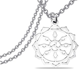 CENWA Wheel of Dharma Stainless Steel Necklace Buddhist Symbol Jewelry Buddhist Necklace, Stainless Steel, No Gemstone