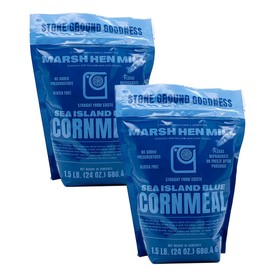 Marsh Hen Mill Sea Island Blue Cornmeal | Organic Corn with Floral Aroma | Perfect Stone Ground Cornmeal for Corn Bread | Traditional Blue Corn Flour | 100% Natural & Gluten Free, 24 oz (Pack of 2)