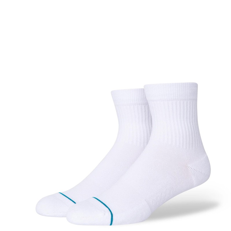 Stance Socks Icon Quarter 3 Pack Men's White (01001) L