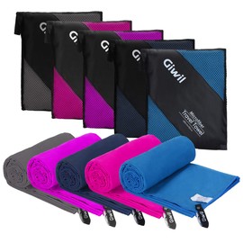 Giwil Premium Microfiber Towel for Travel, Sports & Outdoors Towel Bath Towels (70" X 35") Fast Drying Absorbent Ultra w/Mesh Carry Bag, Antibacterial Quick-Dry Beach Towels Purple