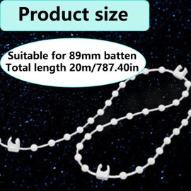 Vertical Blind Chain, Accessories For Curtains, Easy To Install And Replace, 20 Meters Long Replacement Chain For Vertical Blinds, Repair Parts For Home And Commercial Use,