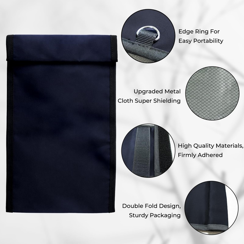 COUSLEWI Faraday Bags for Phones Anti-Theft Protection Navy Blue