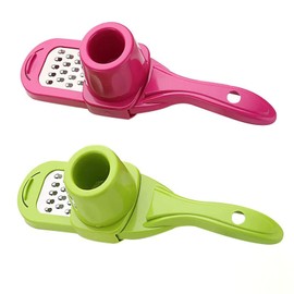 2 Pcs Kitchen Garlic Press Stainless Steel Garlic Crusher, Garlic Peeler, Garlic Crusher, Garlic Cutter, Meat Grinder and Cutting Edge for Fresh Ginger and Garlic