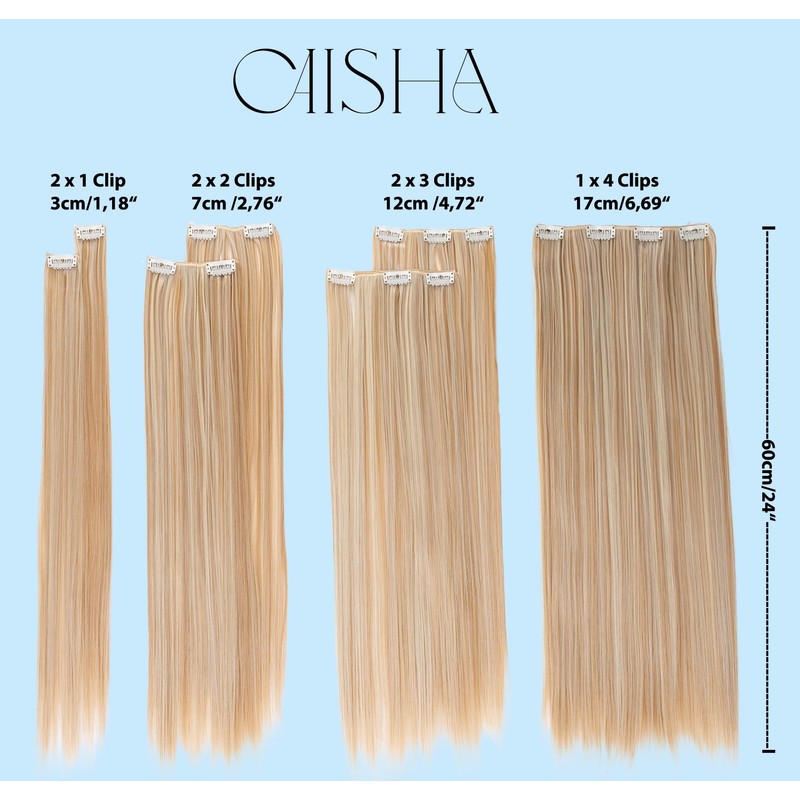 PRETTYSHOP XL 7 parts set clip in extensions, 60 cm