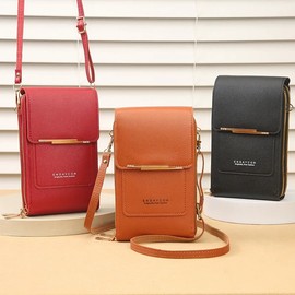 Crazy Bag Fashion Touch Screen Lock Cell Phone Bag Women's Mobile Phone Card Holder Crossb