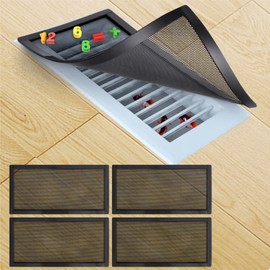Magnetic Floor Register Vent Covers, 6 x 12 Inch Air Vent Filter Mesh, Sticky Magnet PVC Vent Screen Net for Wall Ceiling Floor Catches Toys Snacks Pet Hair and Pet Food 4 Pack