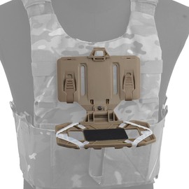 Tactical Vest Phone Holder, Universal Molle Chest Cell Phone Board Folded Navigation Board Phone Mount for Screen Size 4.7-6.7in for Vest Holder