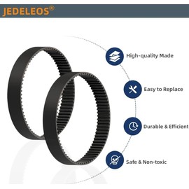 JEDELEOS Replacement Belts for Miele S7 Vacuum S7210 S7280 S7260 S7580 and Dynamic U1 Series, Replace Part 07252390 (Pack of 2)