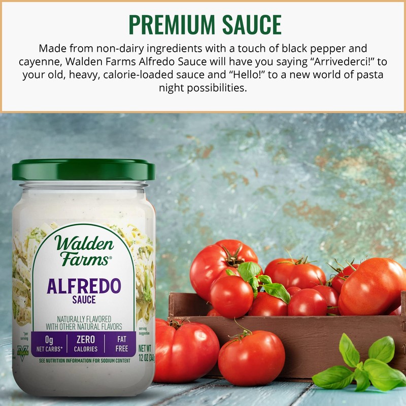 Walden Farms Alfredo Sauce – Zero Calorie, Sugar Free, Keto