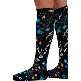 Cherokee Printsupport Women's 8-12mmHg Regular Airy Buds Support Socks