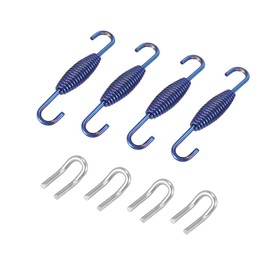 Hihaha 1 Set 33mm 1.3" Motorcycle Exhaust Pipe Spring with U Shape Hooks Stainless Steel Blue Durable Material