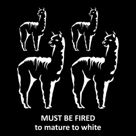 Captive Decals Alpaca 4 pcs White Fused Glass Decals