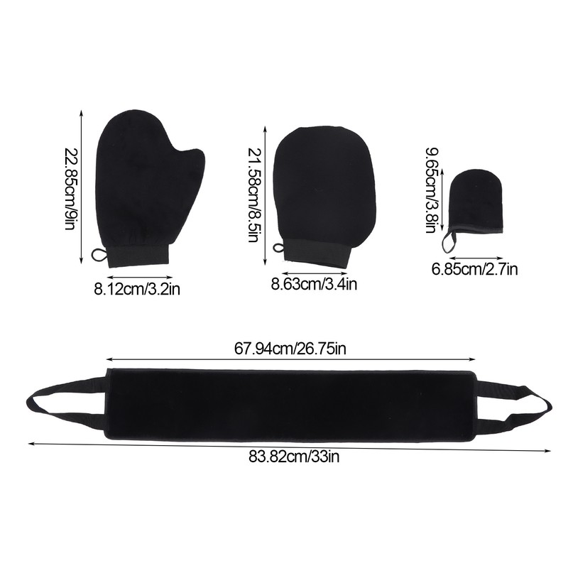 4 Pcs Self Tanner Mitt Velvet Soft Reversible Exfoliating SPA