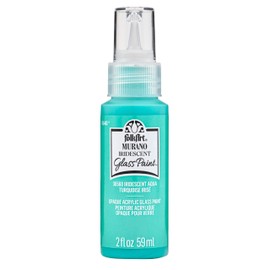 FolkArt Murano Iridescent Acrylic Glass Paint, Aqua, Perfect for Indoor and Outdoor Arts and Crafts Projects, 2 fl oz, 36560