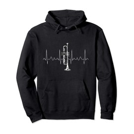 Trumpeter Musician Heartbeat Gift Trumpet Pullover Hoodie