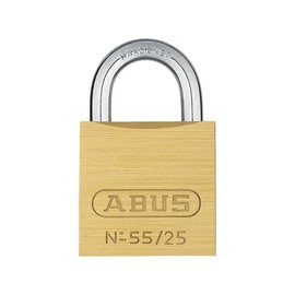 ABUS 55/25 Small Solid Brass Padlock with 2 Keys for School, Gym, Cabinet 15/16in (25mm) Wide, Keyed Different