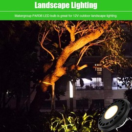 Makergroup PAR36 LED Landscape Light Bulb 10W, 12V Low Voltage Lighting, Waterproof Spotlight for Outdoor Yard Tree Light, In-Ground Well Light, Warm White 2700K-3000K