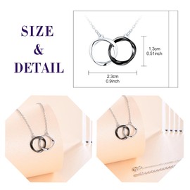Feilok infinite Pendant Necklaces for Women circle Choker 925 Sterling Silver Necklaces for Women Girls