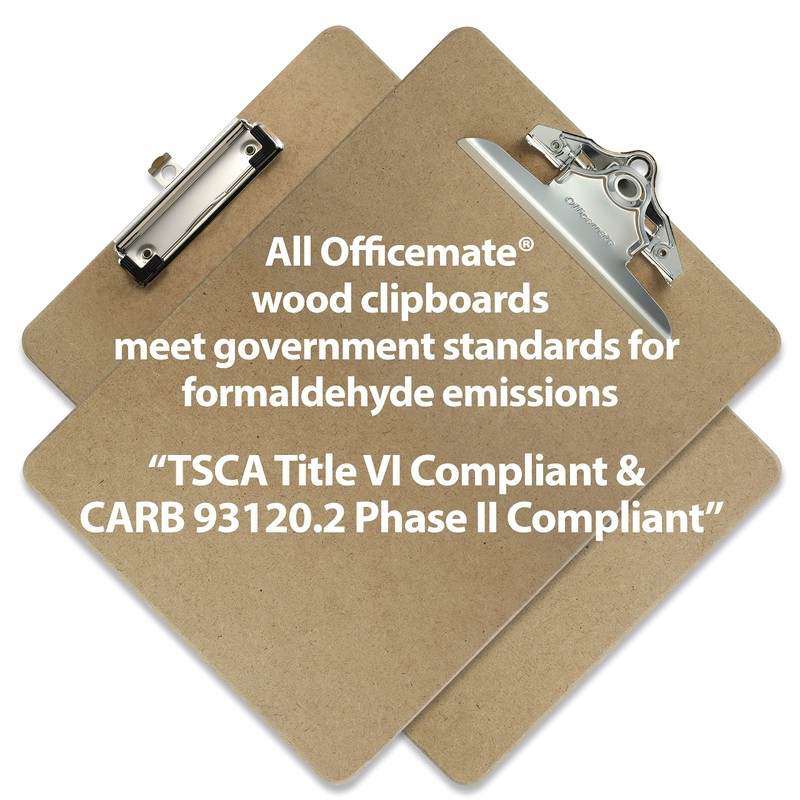 Officemate Recycled Wood Clipboard, Letter Size, Low Profile Clip, 9