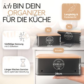 IDEALTASTIC® Premium Potato Storage Box [Pack of 3] I Versatile Potato Pot Set with 360° Ventilation System for More Freshness I Ideal for Onion Storage & Potato Storage