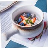 FUNOMOCYA Fashionable Ceramic Bowl Handle Salad Bowl for Kitchen Restaurant