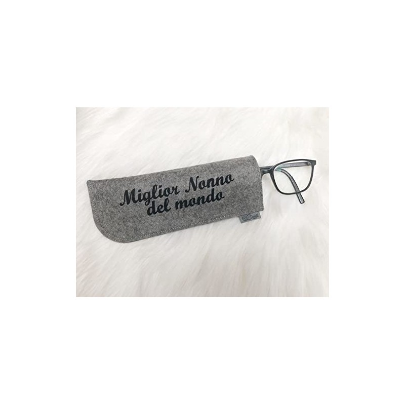 Goldi-Design Miglior Nonno del Mondo Glasses Case, grey/black