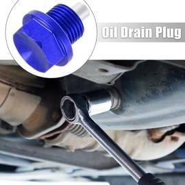 X AUTOHAUX Oil Drain Plug with Seals Drain Plug M16 x 1.5 Aluminium Oil Pan Oil Drain Screws Blue